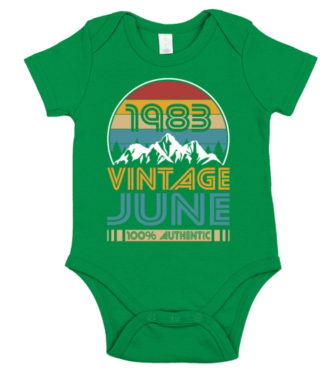 40th birthday june 1983 vintage 1983 Short Sleeve Baby One-Piece