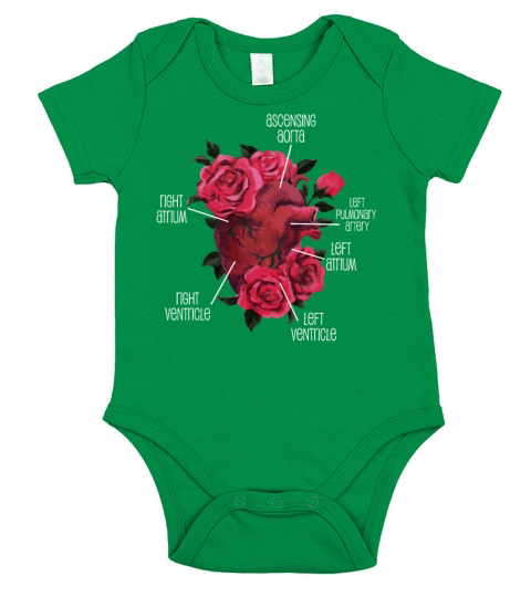 Anatomical Heart And Flowers Short Sleeve Baby One-Piece
