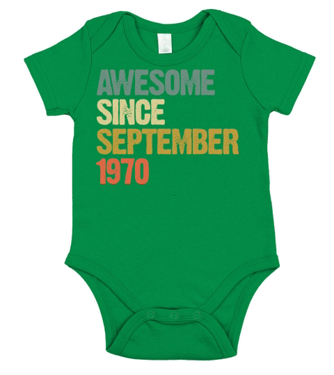 Awesome Since September 1970 Retro Vintage Gift Short Sleeve Baby One-Piece