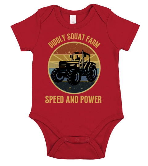 Diddly Squat Farm Speed And Power Tractor Vintage Short Sleeve Baby One-Piece