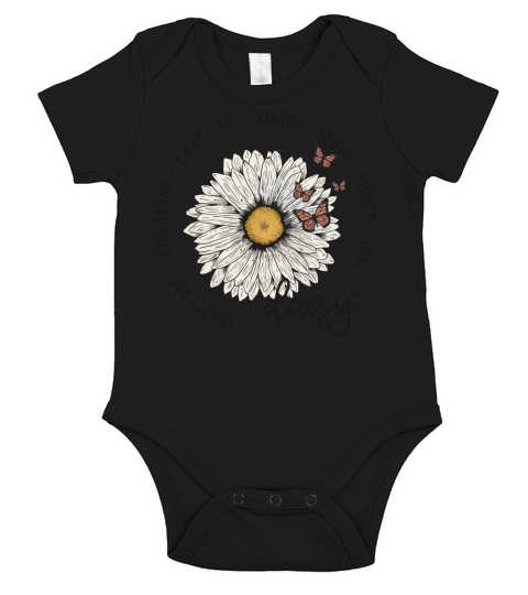 Inspirational Daisy Flower Short Sleeve Baby One-Piece
