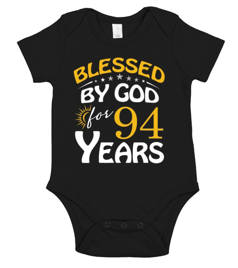 Vintage by God For 94 Years Old Happy 94th Birthd Short Sleeve Baby One-Piece