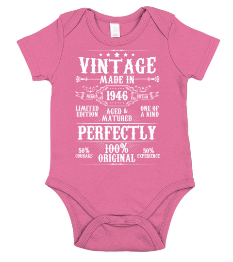 Vintage Made In 1946 Aged Matured Perfectly Short Sleeve Baby One-Piece