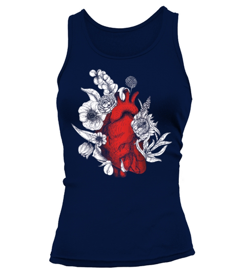Anatomical Heart And Flowers Tank top Woman