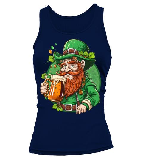 Leprechaun Drinks Beer Funny St Patricks Day Tank top Woman