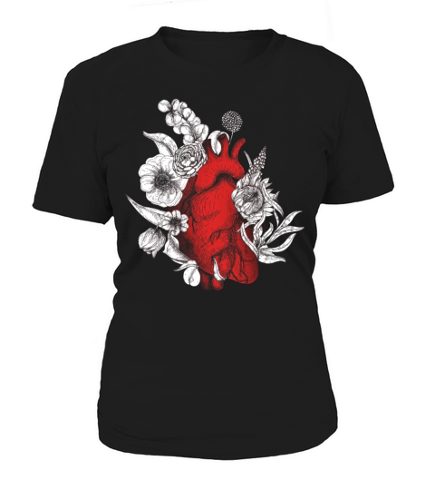 Anatomical Heart And Flowers Women's T-Shirt