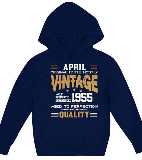 Vintage Aged To Perfection April 1955 Kids Hoodie