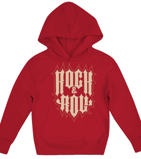 Vintage Rock and Roll Lettering Typography Tattoo Kids Hoodie
