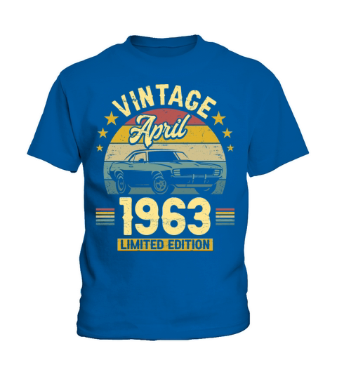 April 1963 60 Years Old Vintage 60th Birthday Kids T-Shirt