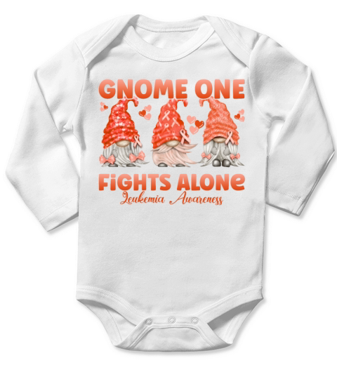 Gnome One Fights Leukemia Awareness Long Sleeve Baby One-Piece