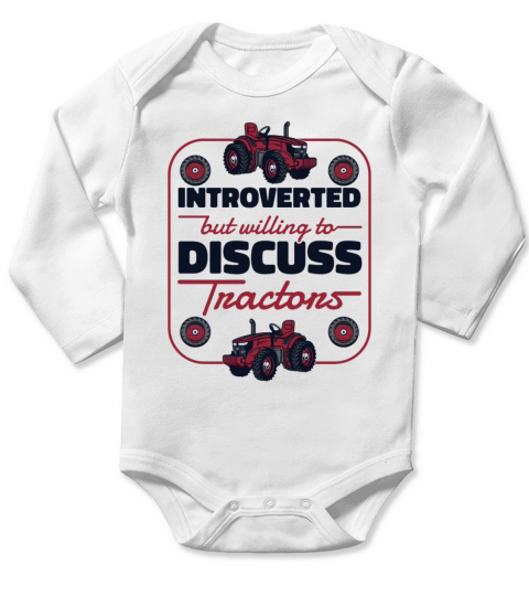 Introverted But Willing To Discuss Tractors Long Sleeve Baby One-Piece