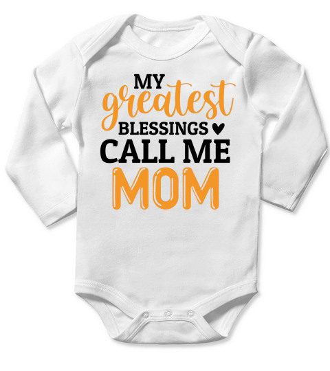 My Greatest Blessings Call Me Mom Long Sleeve Baby One-Piece