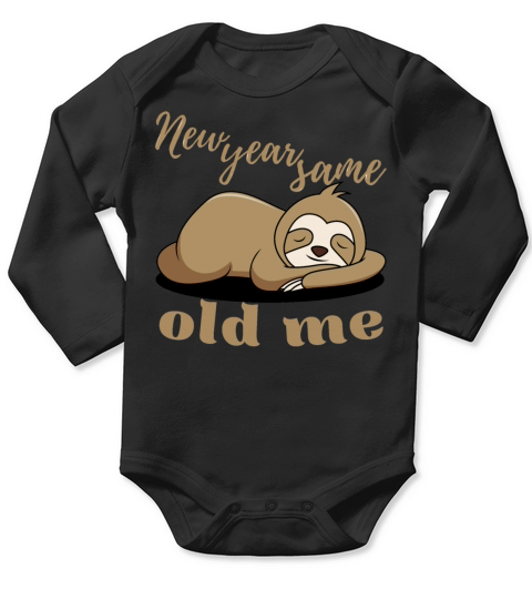 New Year Same Old Me Lazy Sloth Uglu Christmas Long Sleeve Baby One-Piece