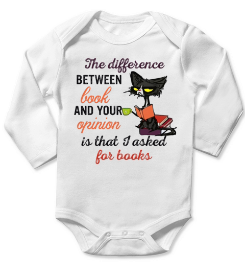 The Difference Between Books And Your Opinion Long Sleeve Baby One-Piece