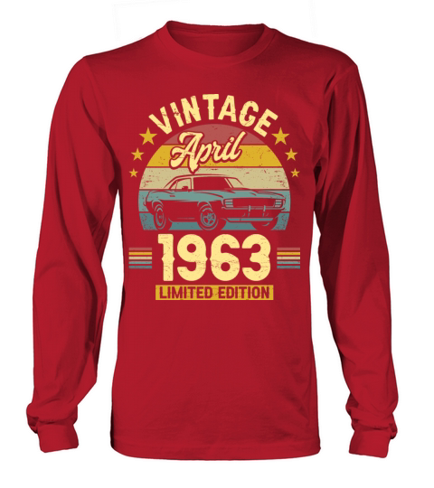 April 1963 60 Years Old Vintage 60th Birthday Long sleeved Unisex