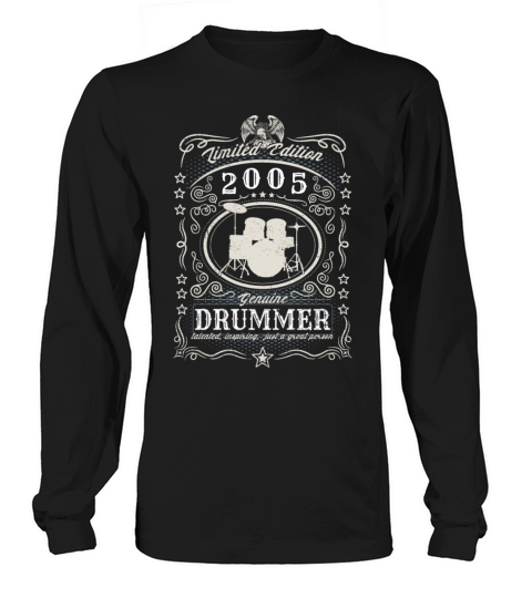 Vintage 2005 Drummer Birthday Gift Percussionist Long sleeved Unisex