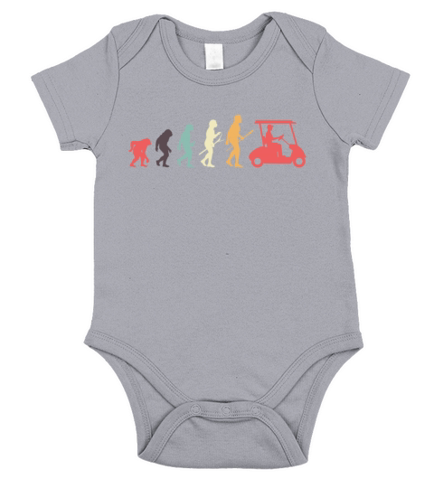 Golf Retro Vintage Golfer Evolution Short Sleeve Baby One-Piece