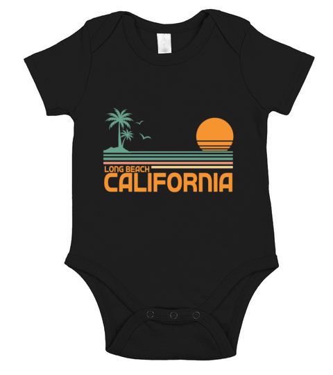 GRAPHIC TEES RETRO LONG BEACH CARIFORNIA VINTAGE Short Sleeve Baby One-Piece