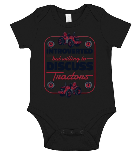 Introverted But Willing To Discuss Tractors Short Sleeve Baby One-Piece