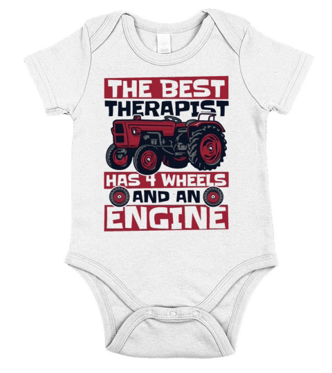The Best Therapist Has 4 Wheels Agriculture Short Sleeve Baby One-Piece