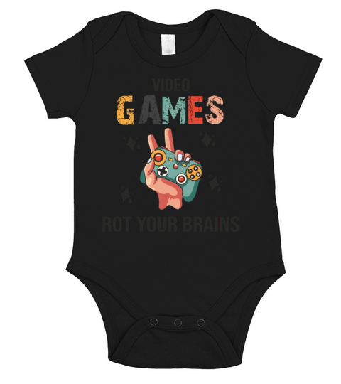 Video Games Rot Your Brain Gaming Short Sleeve Baby One-Piece