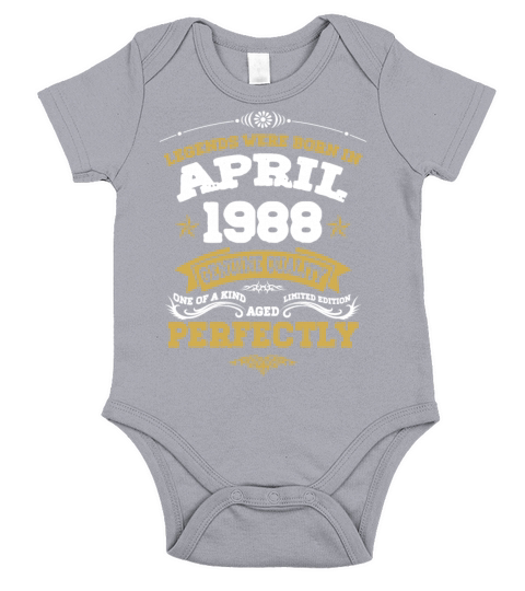 Vintage Aged To Perfection April 1988 Short Sleeve Baby One-Piece