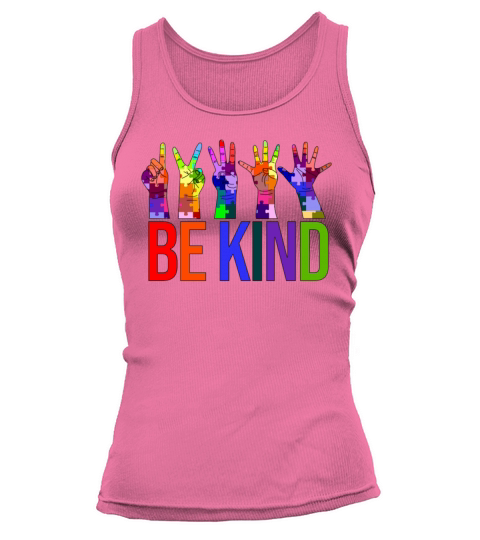 Autism Awareness - Hand Sign1 2 3 4 5 Be Kind Tank top Woman