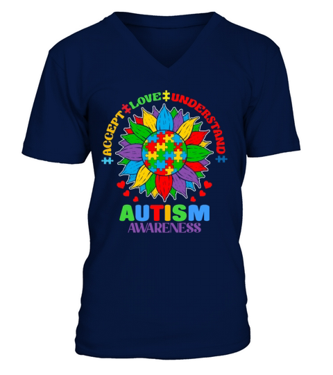 Autism Awareness Accept Love Understand Support V-Neck T-shirt