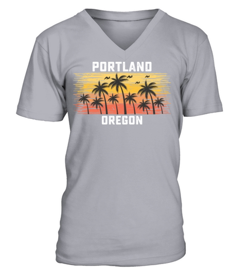 Portland Oregon Summer Retro VIntage Vacation V-Neck T-shirt