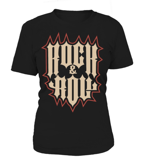 Vintage Rock and Roll Lettering Typography Tattoo Women's T-Shirt
