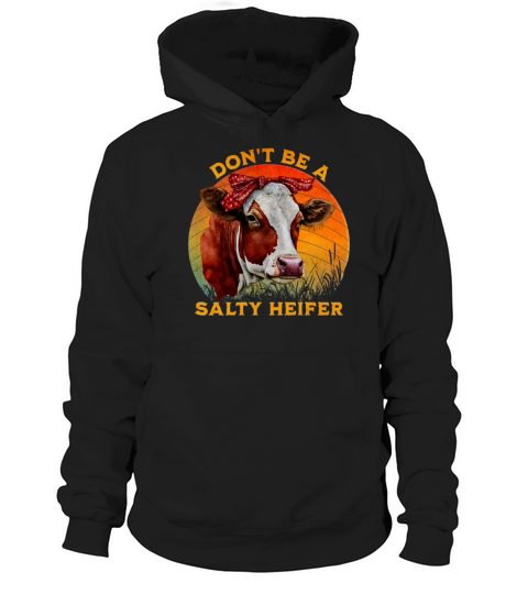 Dont Be A Salty Heifer Funny Cow With Red Bandana Hoodie Unisex