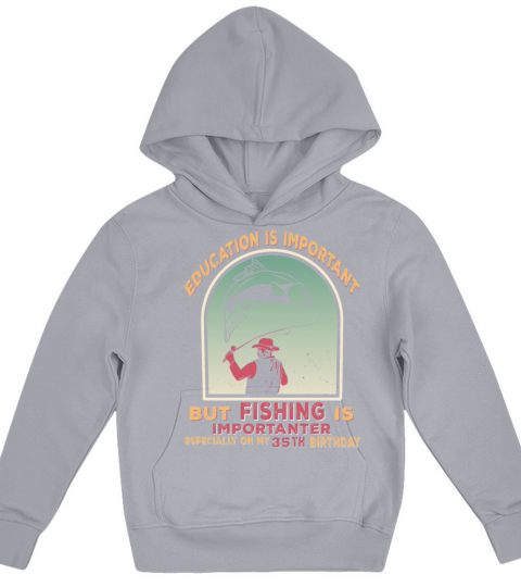 35th birthday fishing 1978 vintage fisherman angle Kids Hoodie