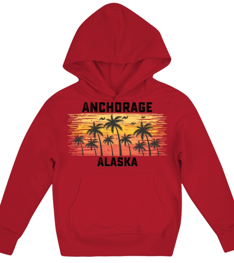 Anchorage Alaska Summer Retro VIntage Vacation Kids Hoodie