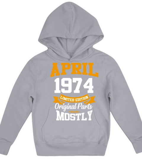 April 1974 Vintage Birthday Present Kids Hoodie