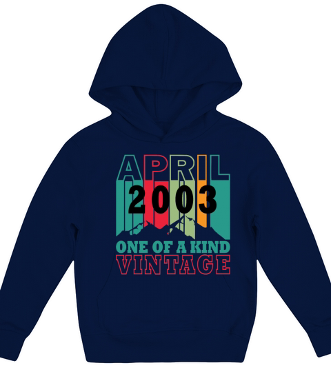Birth month April 2003 Vintage Retro Kids Hoodie