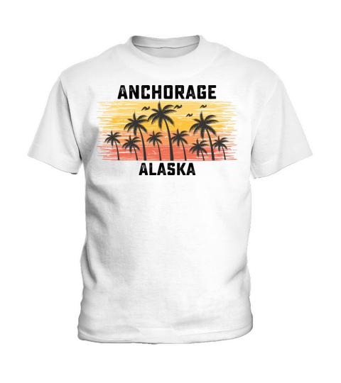 Anchorage Alaska Summer Retro VIntage Vacation Kids T-Shirt