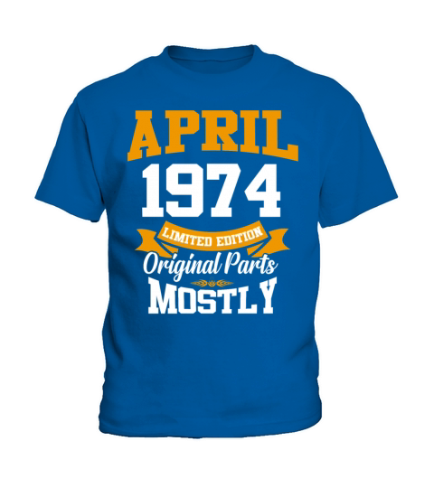 April 1974 Vintage Birthday Present Kids T-Shirt