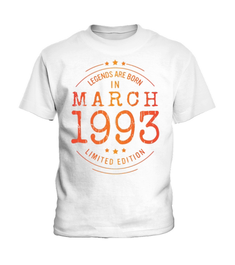 Birthday March 1993 Limited Edition Vintage Kids T-Shirt