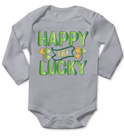 Happy go lucky St Patricks Day Long Sleeve Baby One-Piece