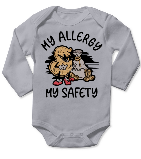 My Allergy My Safety Peanut Allergic Long Sleeve Baby One-Piece