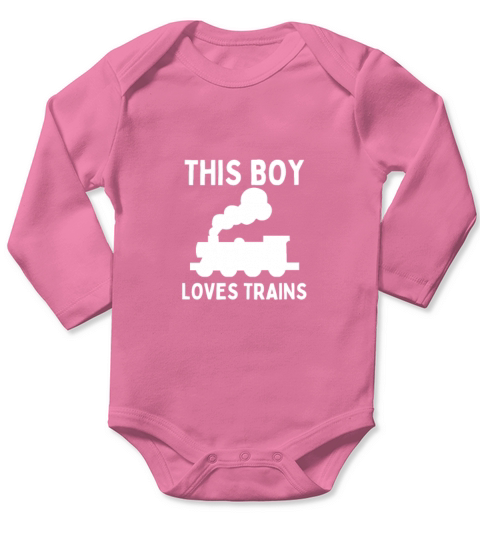 This boy loves trains Long Sleeve Baby One-Piece