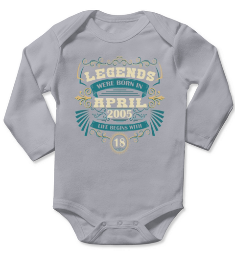 Vintage 18th Birthday April 2005 Long Sleeve Baby One-Piece