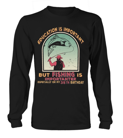 35th birthday fishing 1978 vintage fisherman angle Long sleeved Unisex