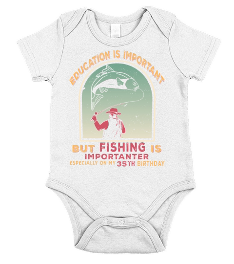 35th birthday fishing 1978 vintage fisherman angle Short Sleeve Baby One-Piece