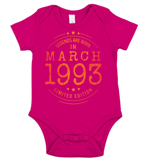 Birthday March 1993 Limited Edition Vintage Short Sleeve Baby One-Piece