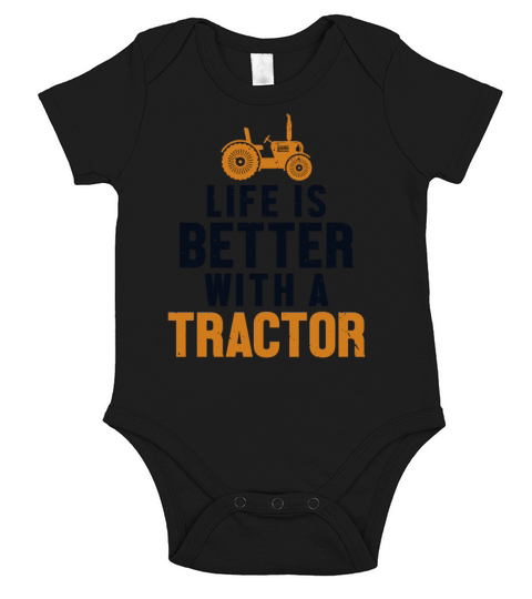 Life is Better with a Tractor Agriculture Rancher Short Sleeve Baby One-Piece