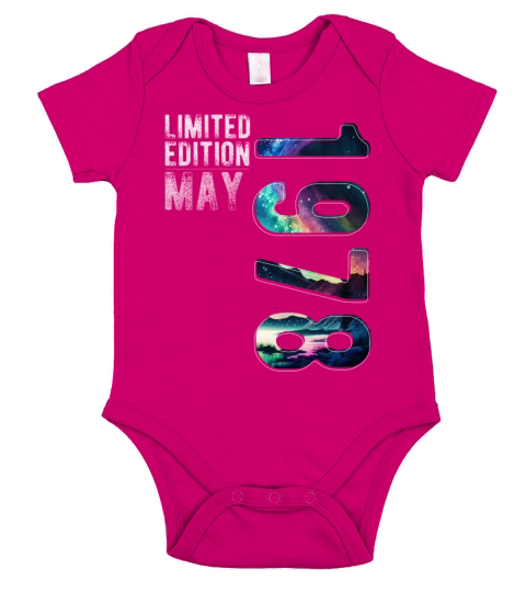 Limited Edition 1978 May Birthday Polar Lights Short Sleeve Baby One-Piece