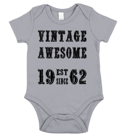 Vintage Awesome Est Since 1962 Birthday Short Sleeve Baby One-Piece