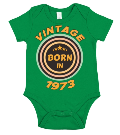 vintage born in 1973 Short Sleeve Baby One-Piece