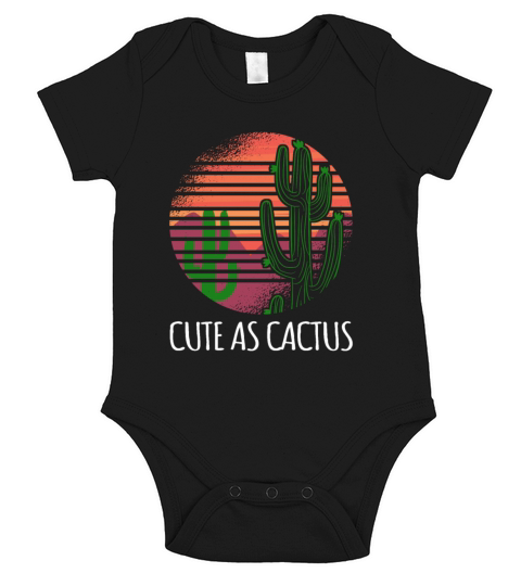 Vintage cactus retro cactus Short Sleeve Baby One-Piece